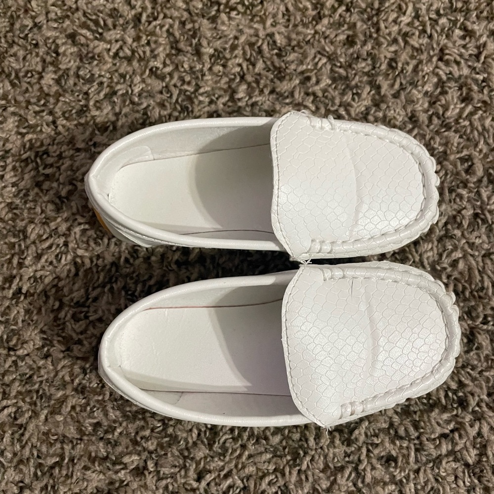 White slip-on dress shoes